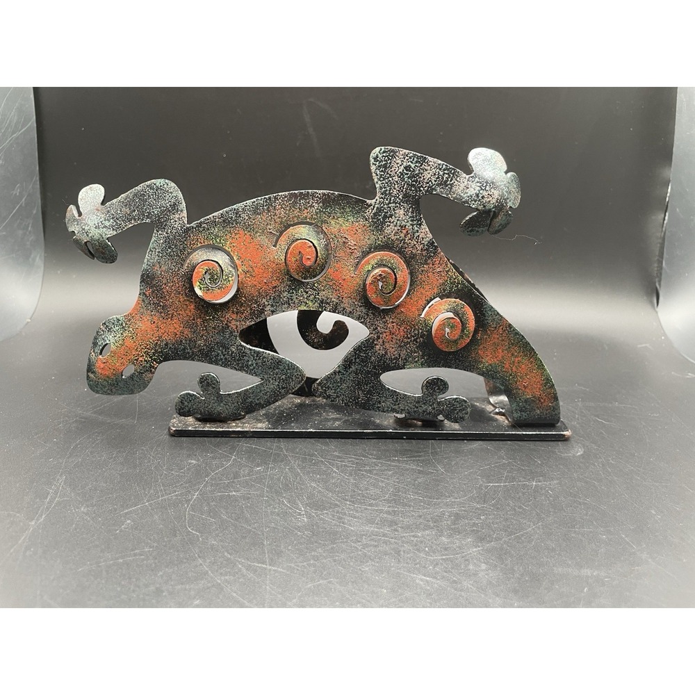 Vintage Metal Lizard Napkin Holder/ Figurine Decor